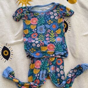Little sleepies Blue Floral Kids Pajama Set